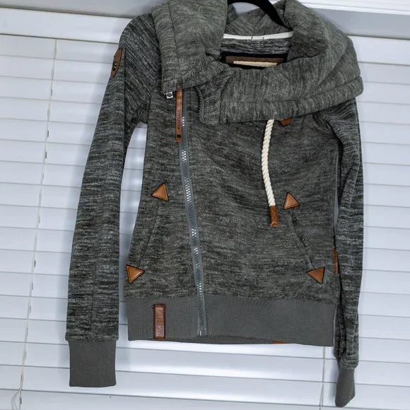 XS Super rare fleece Imported from Germany Naketano Side Zip Hoodie. - Picture 4 of 4